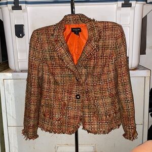 FOCUS 2000 PETITE. ORANGE TWEED JACKET